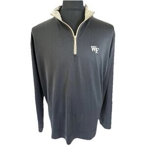 Wake Forest Embroidered Horn Legend Long Sleeve Golf Polo Men’s XL Navy Dot